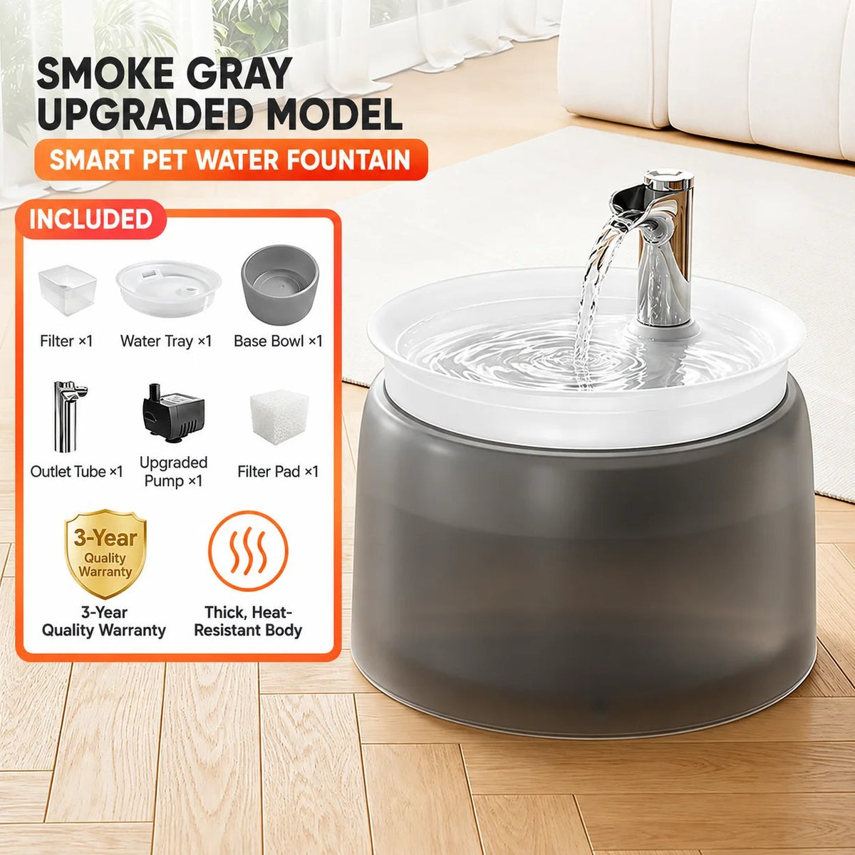 Filtered Cat Water Fountain – Circulating Pet Drinking Station