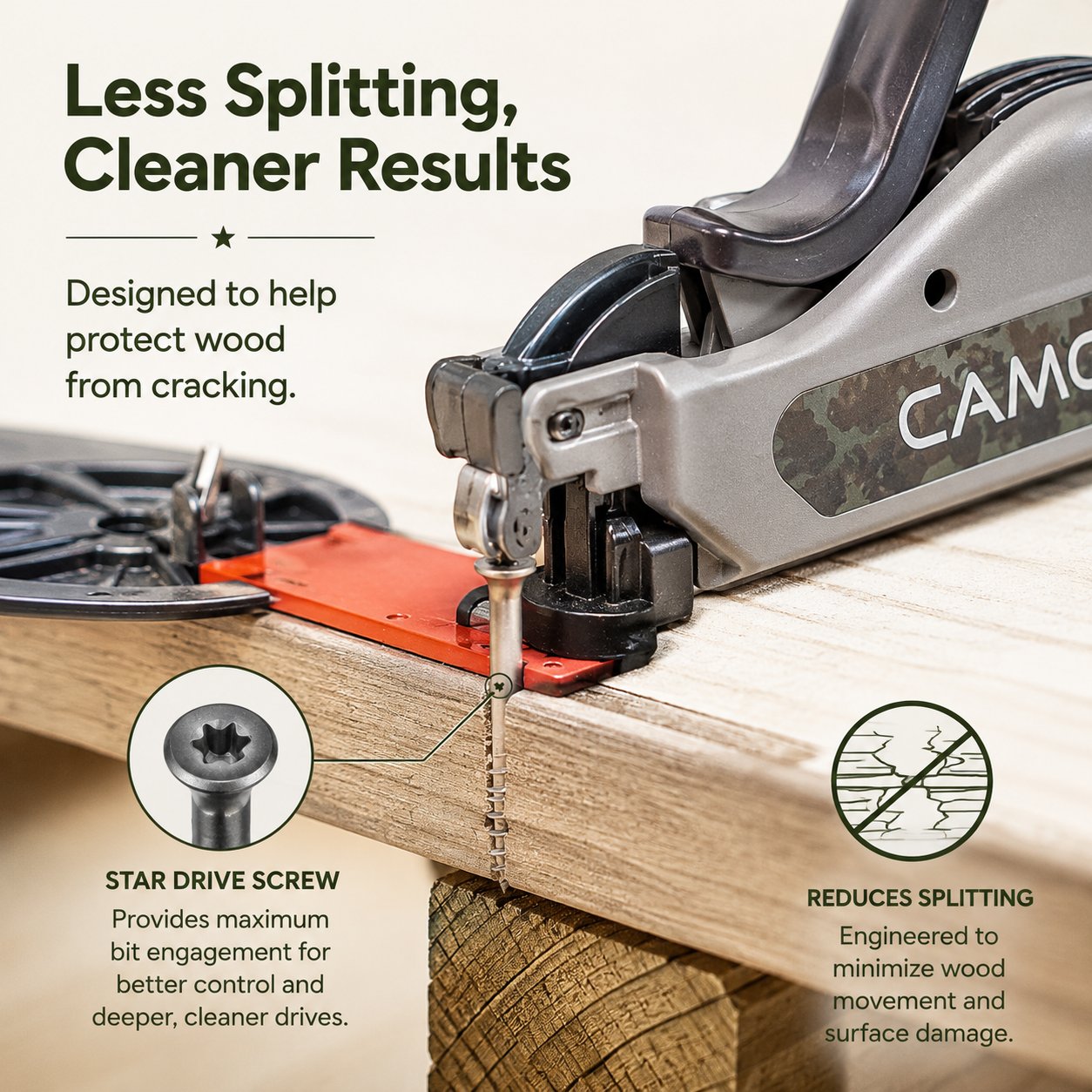 Deck Tool for Edge Fastening Installation, 1/16" Spacing, Fits 5-1/4-5-3/4" Wood Decking