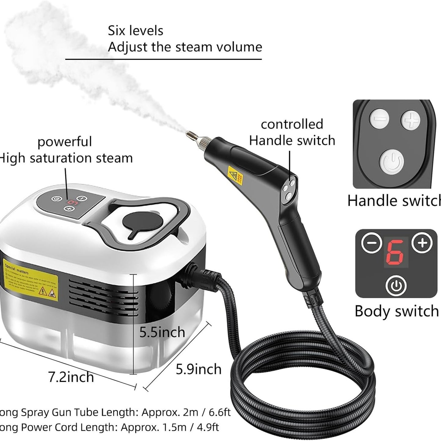 6-Level High-Pressure Steam Cleaner