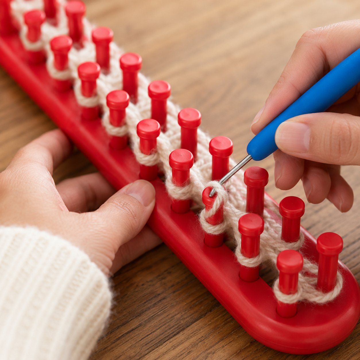 🧶 Beginner Long Knitting Loom Hook Set – Easy DIY Tool Kit for Scarves, Blankets & More