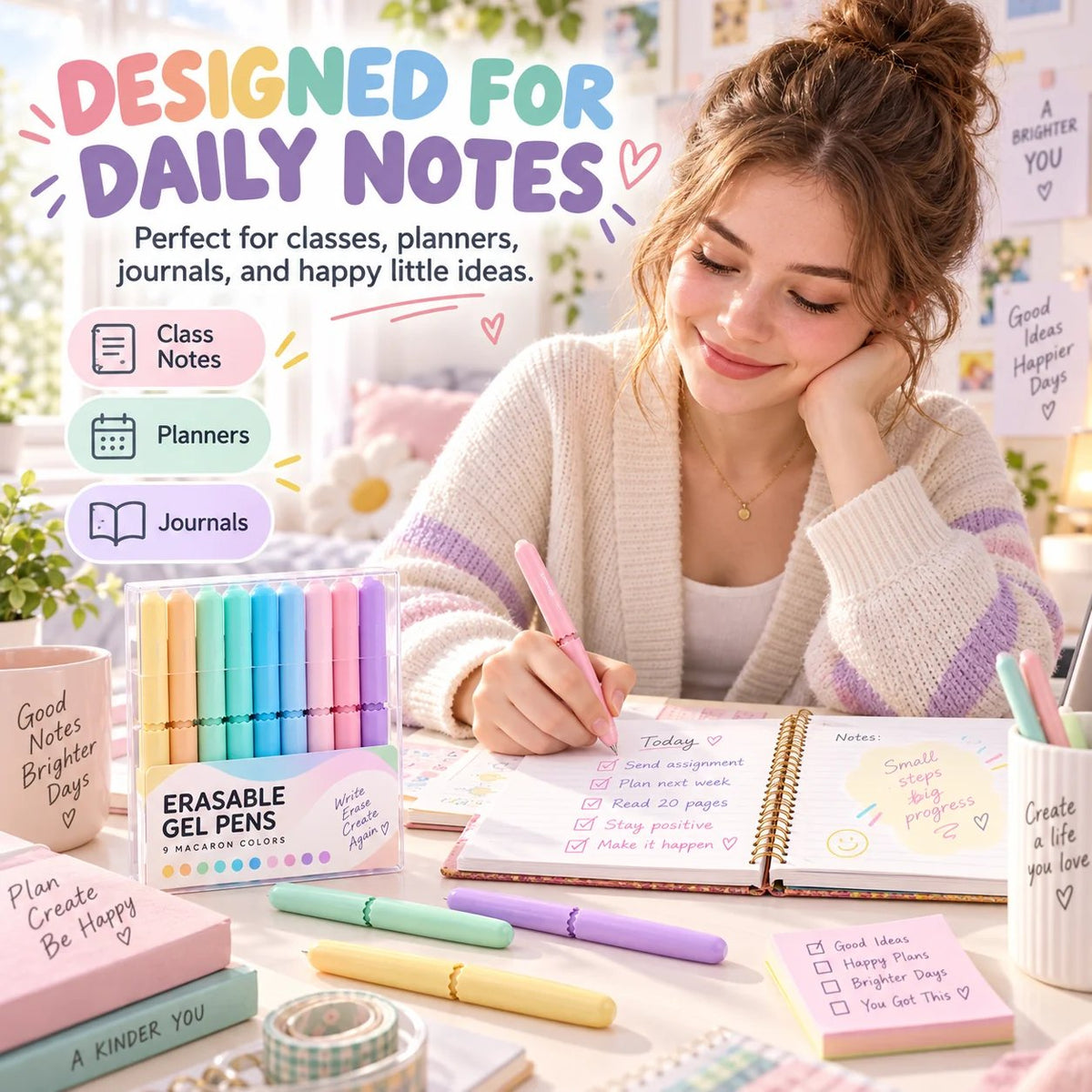 🏆 LIMITED-TIME 50% OFF! ✨9 Colors Erasable Gel Pen Set