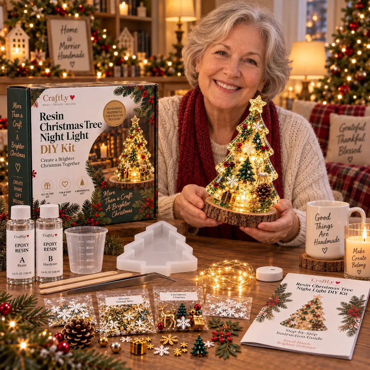 🎄 Christmas Craft Sale: 50% OFF – Resin Tree Night Light DIY Kit
