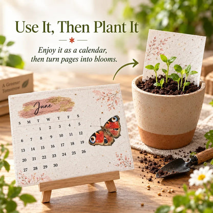 2027 Plantable Seed Calendar – Nature-Inspired Monthly Calendar with Seed Paper Pages