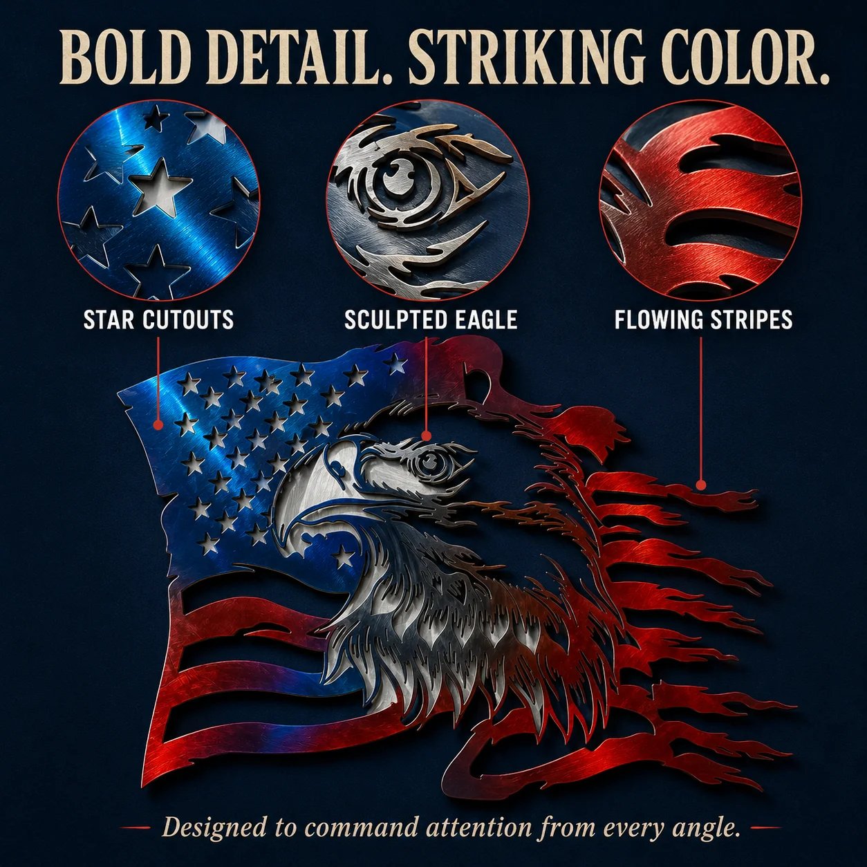 🦅 Freedom Eagle American Flag Wall Art