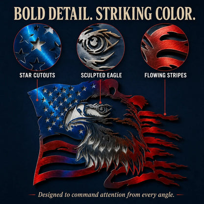 🦅 Freedom Eagle American Flag Wall Art