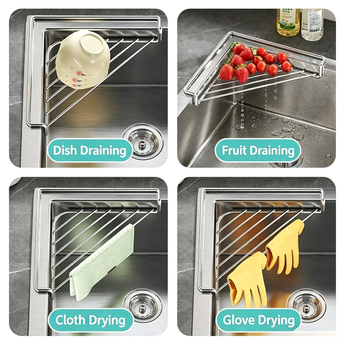 💧Corner Sink Draining Shelf✨