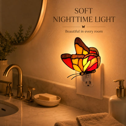 🦋 Limited-Time 50% OFF – Stained-Glass-Style Butterfly Plug-In Night Light
