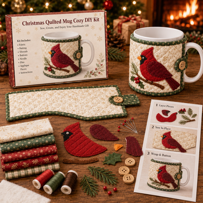 🔥Last Day BUY 3 GET 1 FREE🎄 Christmas Mug Cozy Sewing Kit