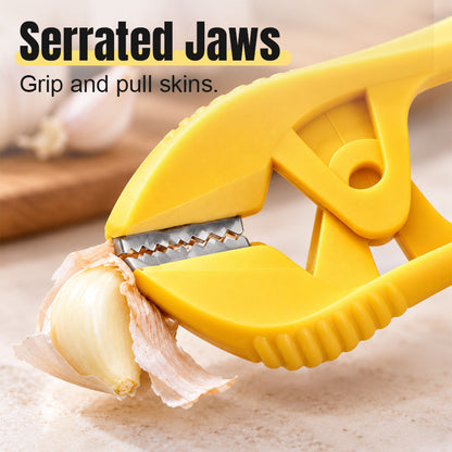 Manual Garlic Peeler with Serrated Jaws