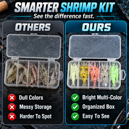 16 Pcs Realistic Grass Shrimp Fishing Lure Set with Box 🦐