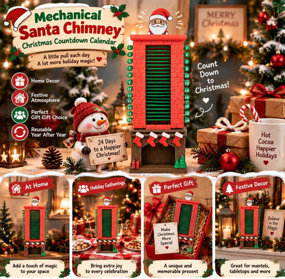 24-Day Santa Claus Chimney Christmas Countdown Advent Calendar Decoration