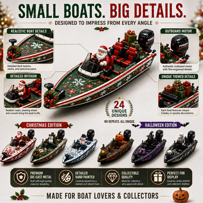 🚤24-Day Bass Boat Advent Calendar – Christmas & Halloween Collectible Boat Edition