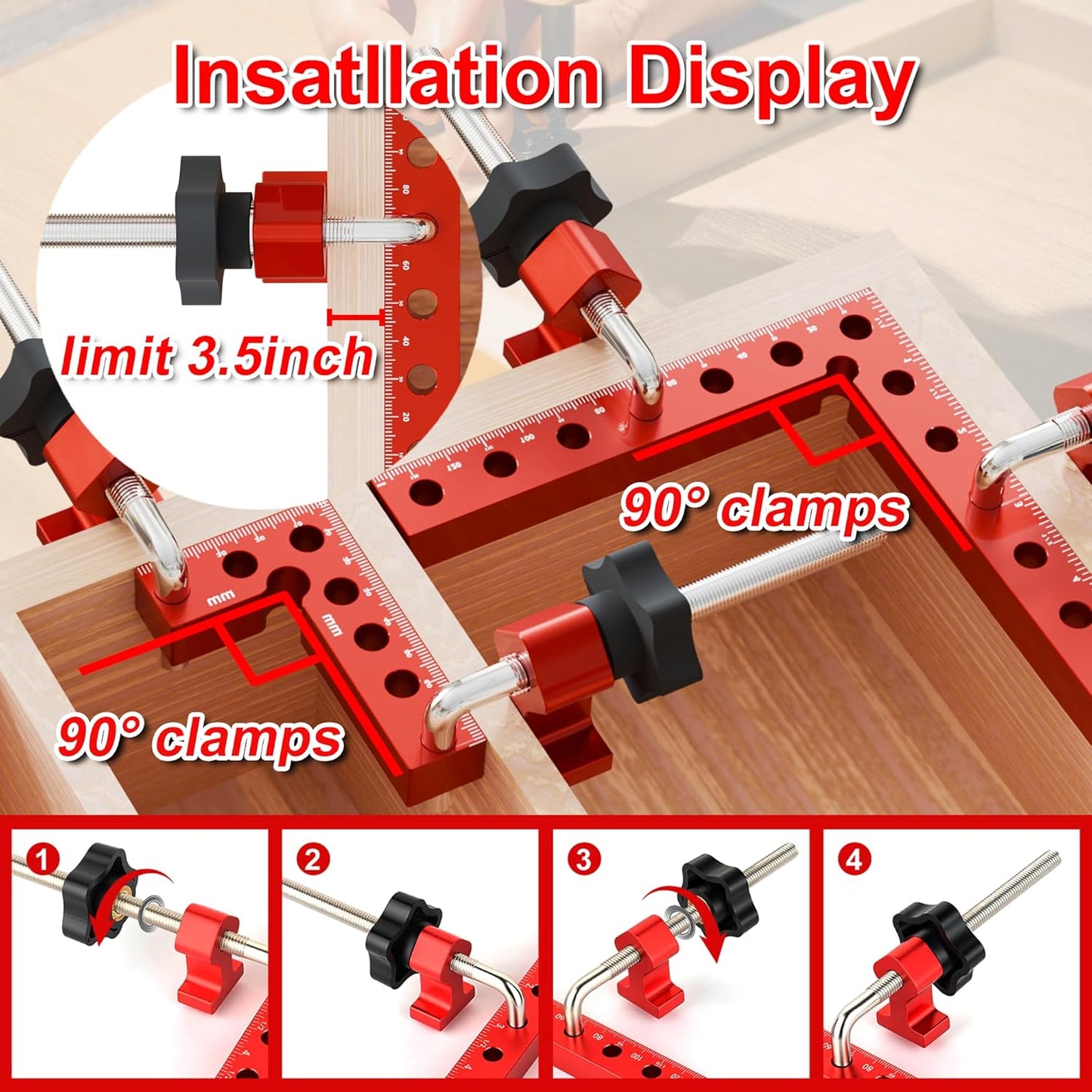 Mroace 90° Corner Clamps for Woodworking