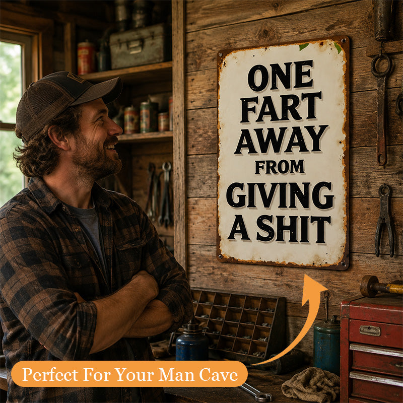 😆Cheeky Humour Metal Wall Sign – Funny Vintage Garage & Home Bar Decor