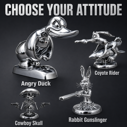 Chrome Angry Duck Hood Ornament – Car & Desk Decor
