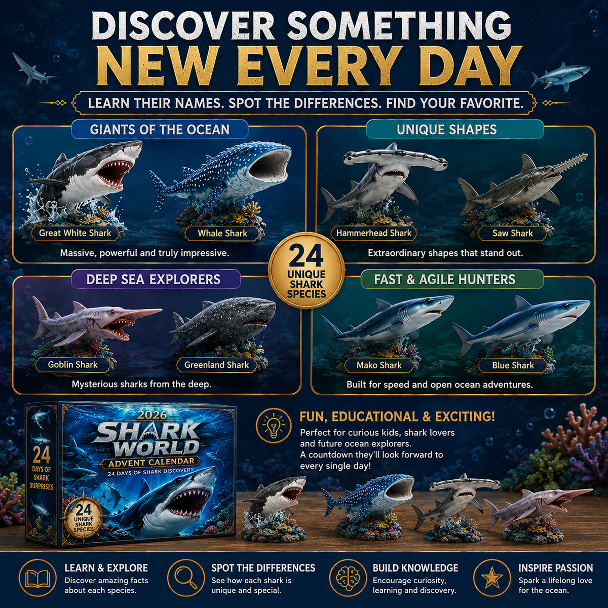 Shark World Advent Calendar 2026 – 24 Shark Collectibles