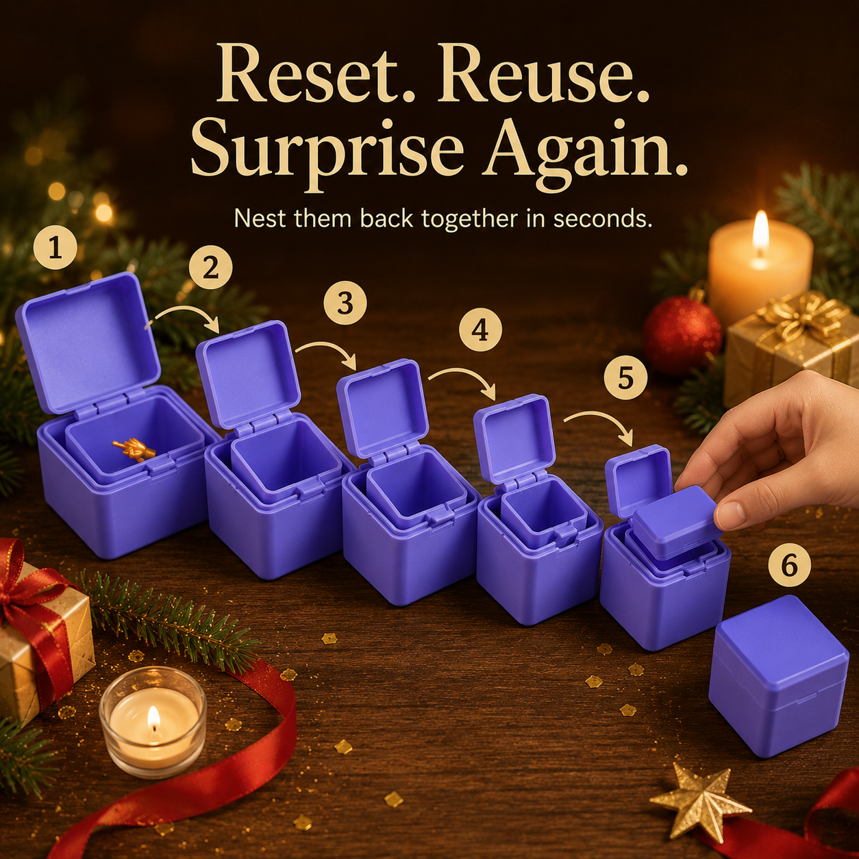🎁 6-Layer Prank Nesting Box Set with Secret Miniature Figurine Surprise 🤣