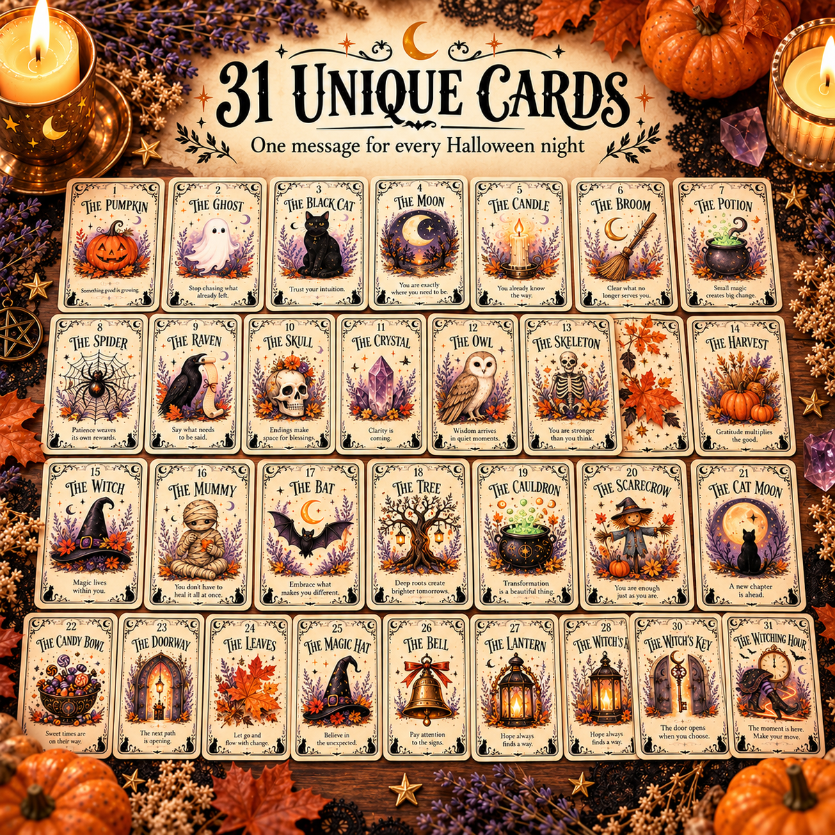 🎃 31 Nights of Halloween™ Oracle Deck | 31 Daily Spooky Messages for October