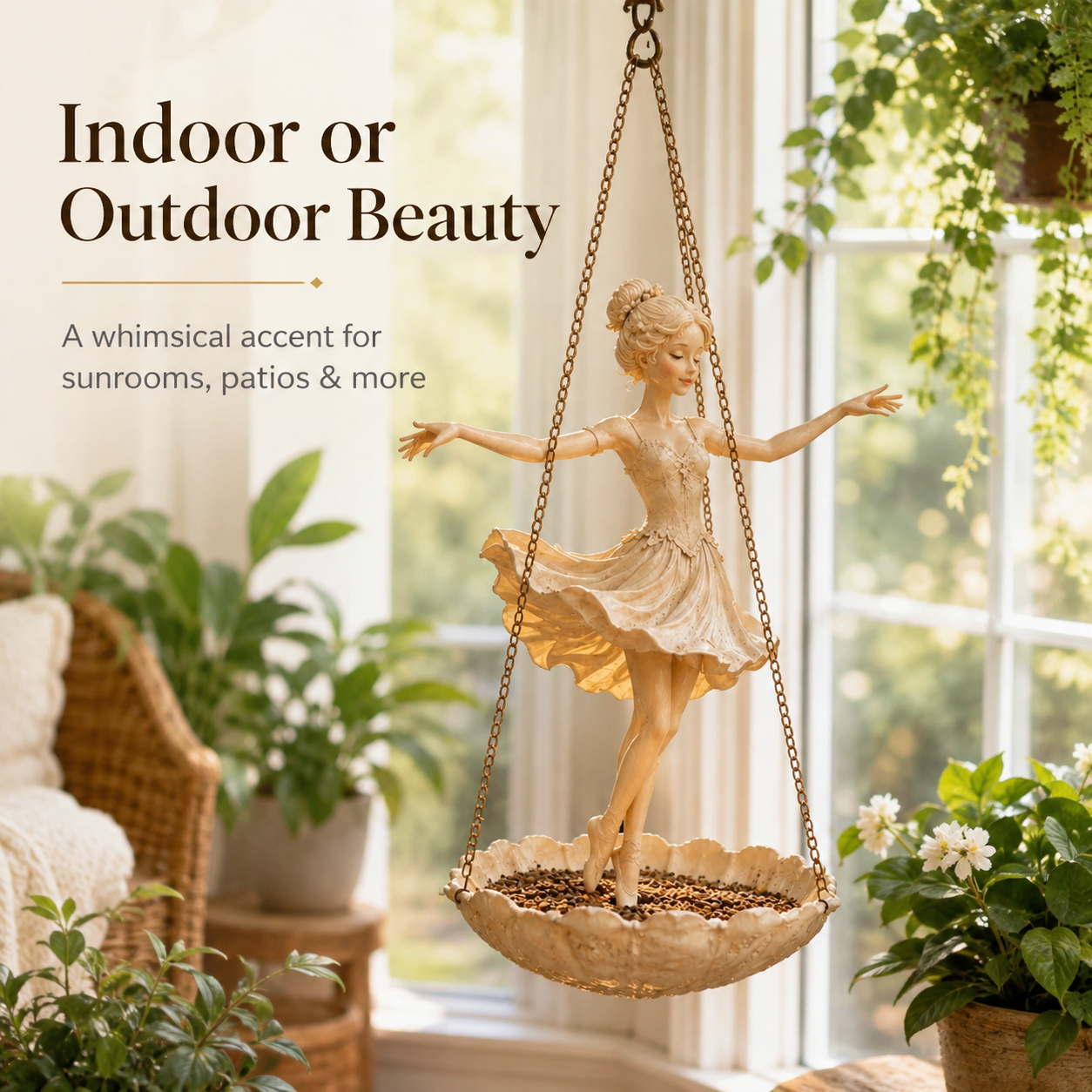 Handcrafted Resin Ballet Dancer Hanging Planter