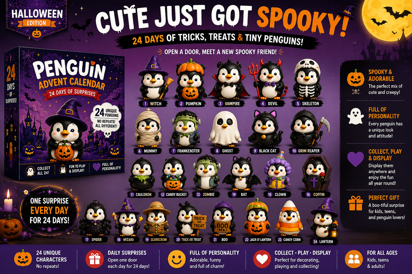 🐧 24 Days of Penguin Surprises Advent Calendar – 3 Fun Editions