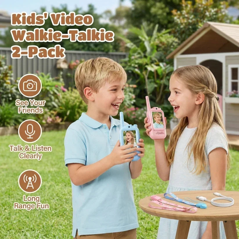 📱 Kids' Video Walkie-Talkie 2-Pack | Camera & Screen Radios