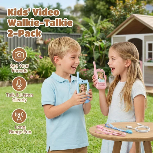 📱 Kids' Video Walkie-Talkie 2-Pack | Camera & Screen Radios