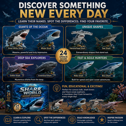 🔥50% Off Today Only-🦈 2026 Shark World Advent Calendar
