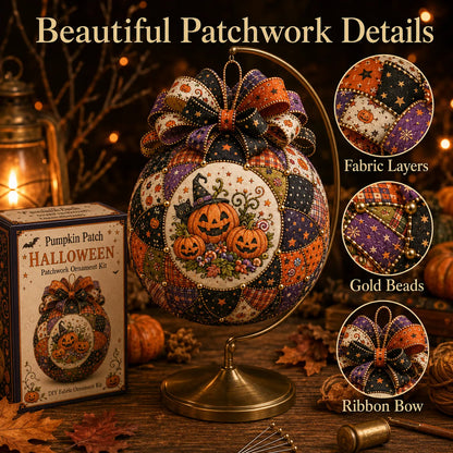 ⏳ Last Day 49% OFF – 🎃 Beginner-Friendly DIY Halloween Classics Patchwork Ornament Kit Collection | Complete Kit with Coordinated Fabrics, Ornament Form, Spooky Accents & Step-by-Step Guide Included 💕