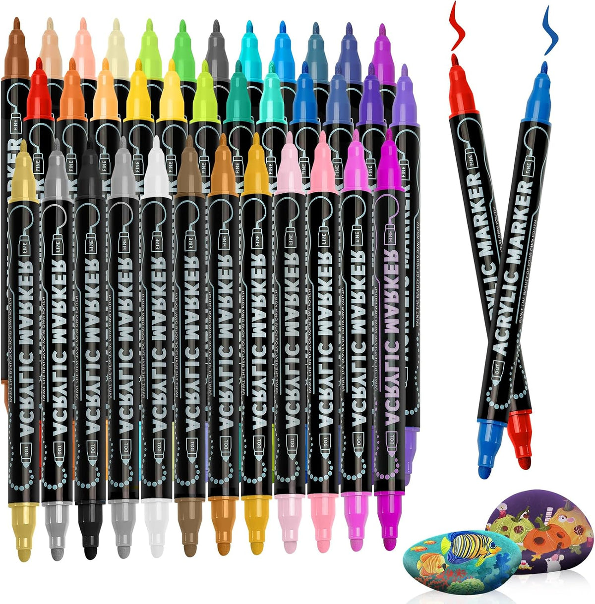 🌟Premium Dual-Tip Acrylic Markers Set | Unleash Your Creativity!🎨