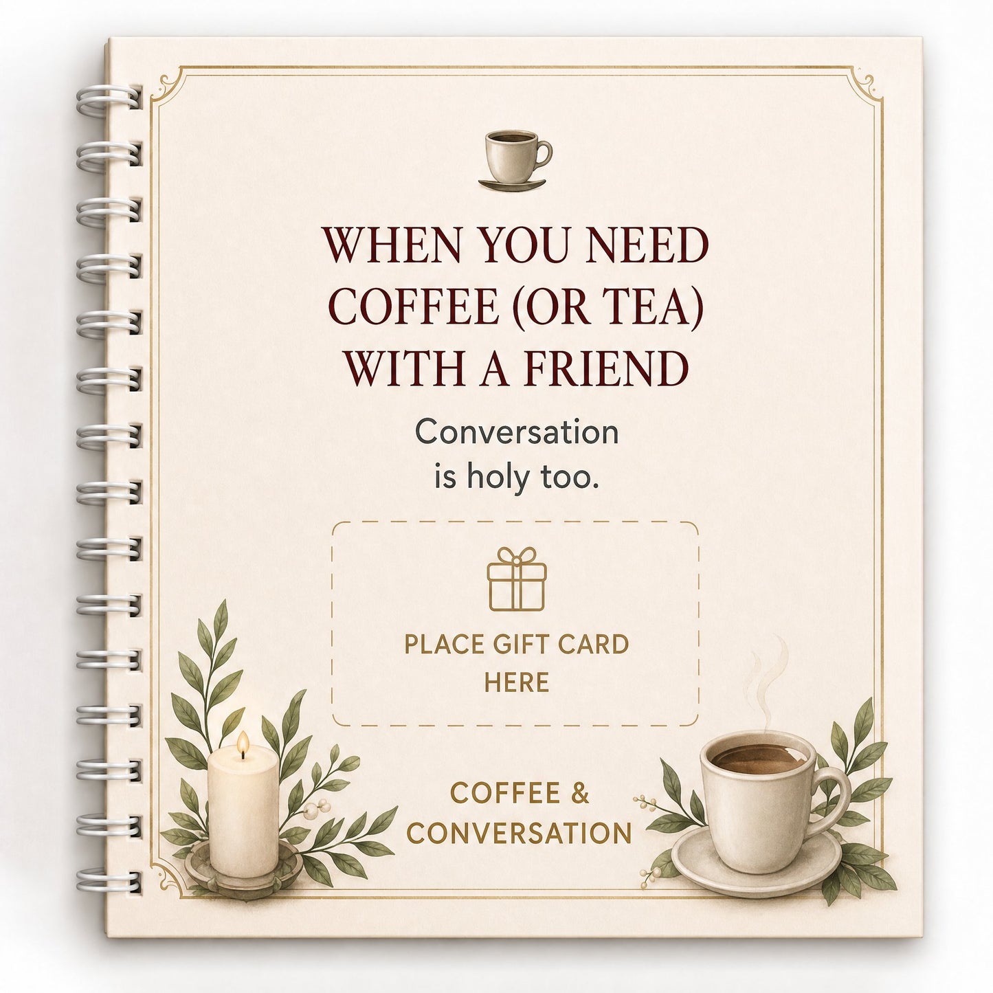 ✝️FAITH GIFT CARD BOOK📚 14 Themed Pages, Hardcover & Durability Line