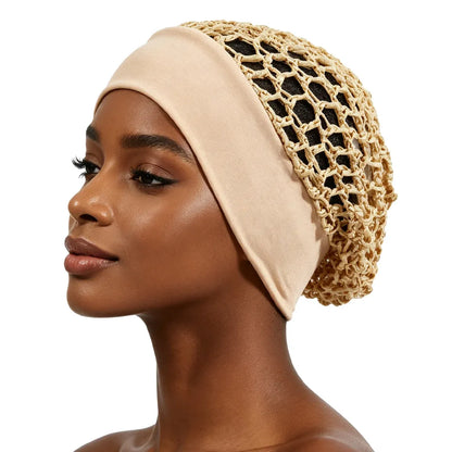 🌹🌙 3-Piece Stretchy Wide-Edge Sleeping Cap Set