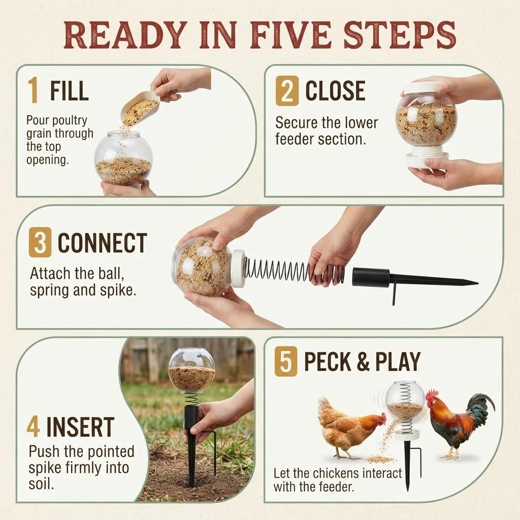 📍Interactive Swinging Chicken Feeder Toy