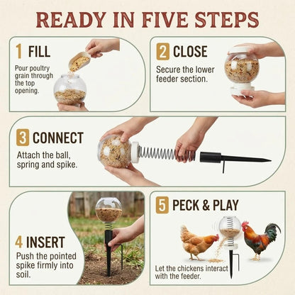 📍Interactive Swinging Chicken Feeder Toy