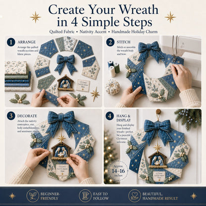 🎄Beginner-Friendly Christmas Fabric Wreath DIY Kit