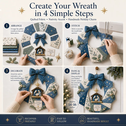 ⏳ Last Day 49% OFF – 🎄Beginner-Friendly DIY Christmas Fabric Wreath Kit Collection | Complete Kit with Coordinated Fabrics, Wreath Materials & Step-by-Step Guide Included 💕
