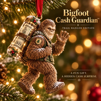 🎄👣 3D Bigfoot Christmas Cash Gift Ornament – Holiday Money Holder Keepsake ✨