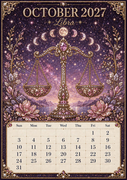 ⏳ Last Day 49% OFF – 🌙 Beginner-Friendly 2027 Twelve Zodiac Bead Art Calendar Kit | Complete Kit with Zodiac Design Base, Decorative Beads & Step-by-Step Guide Included 💕