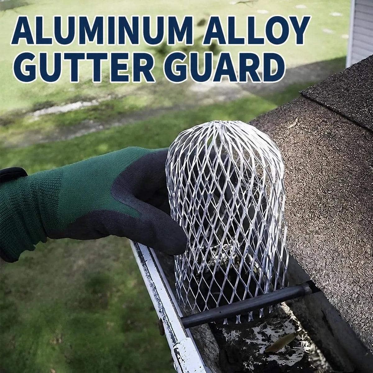 Aluminum Alloy Gutter Guard Filter, Roof Rain Gutter Downspout Strainer, Anti‑Clog Leaf Debris Catcher for Home Drainage System