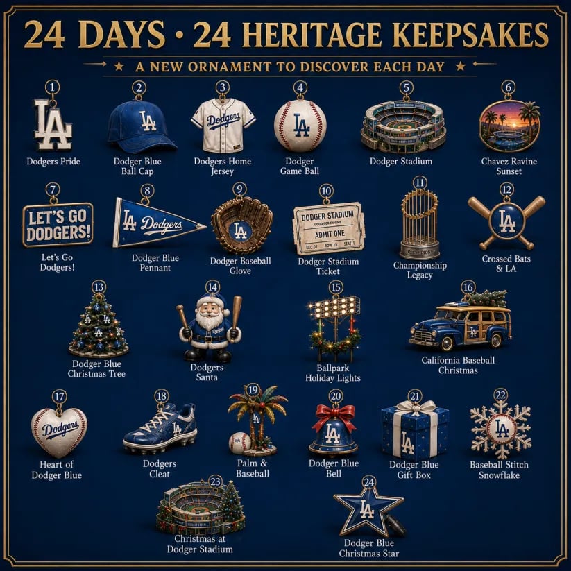 🎄 Let’s Go Dodgers! Baseball Christmas Advent Calendar