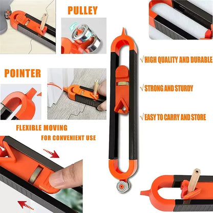 Contour Gauge Scribe Tool with Lock and Pencil