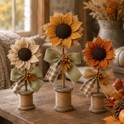 Rustic Sunflower Tabletop Decor Set of 3