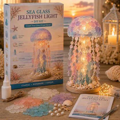 ⏳ Last Day 49% OFF – 🌊 Beginner-Friendly DIY Glowing Sea Glass-Style Ocean Art Kit Collection | Complete Kit with Sea Glass-Style Pieces, LED Lights & Step-by-Step Guide Included 💕
