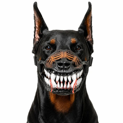 Funny Halloween Dog Muzzle - Realistic Latex Monster Costume with Adjustable Fit