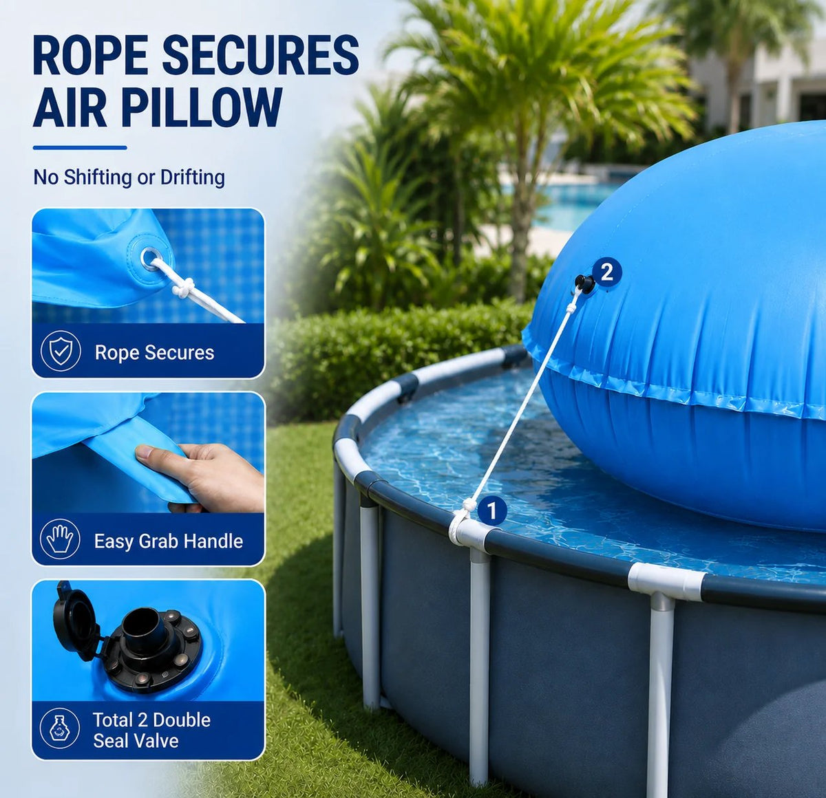 Uirway Heavy‑Duty PVC Winter Pool Pillow for Above‑Ground Pools