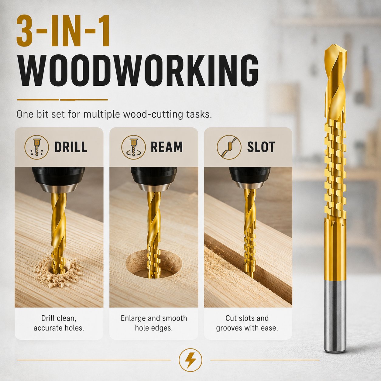 🛠️ Limited-Time 50% OFF – High-Speed Steel Serrated Wood Drill Bit Set