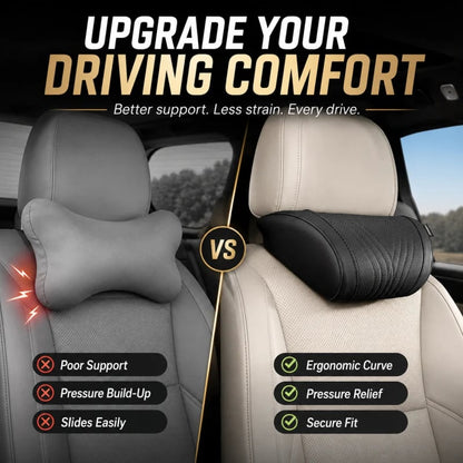 🚗💤Reduce fatigue while driving! Universal memory foam neck pillow for car – ergonomic headrest for long road trips.
