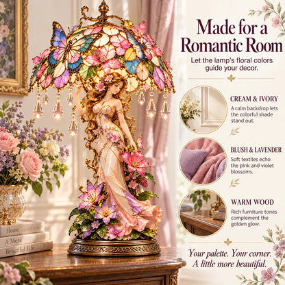 ⏳ Last Day 49% OFF – 🦋 Butterfly Blossom Fairy Light | Warm Floral Table Lamp with Crystal-Style Accents ✨