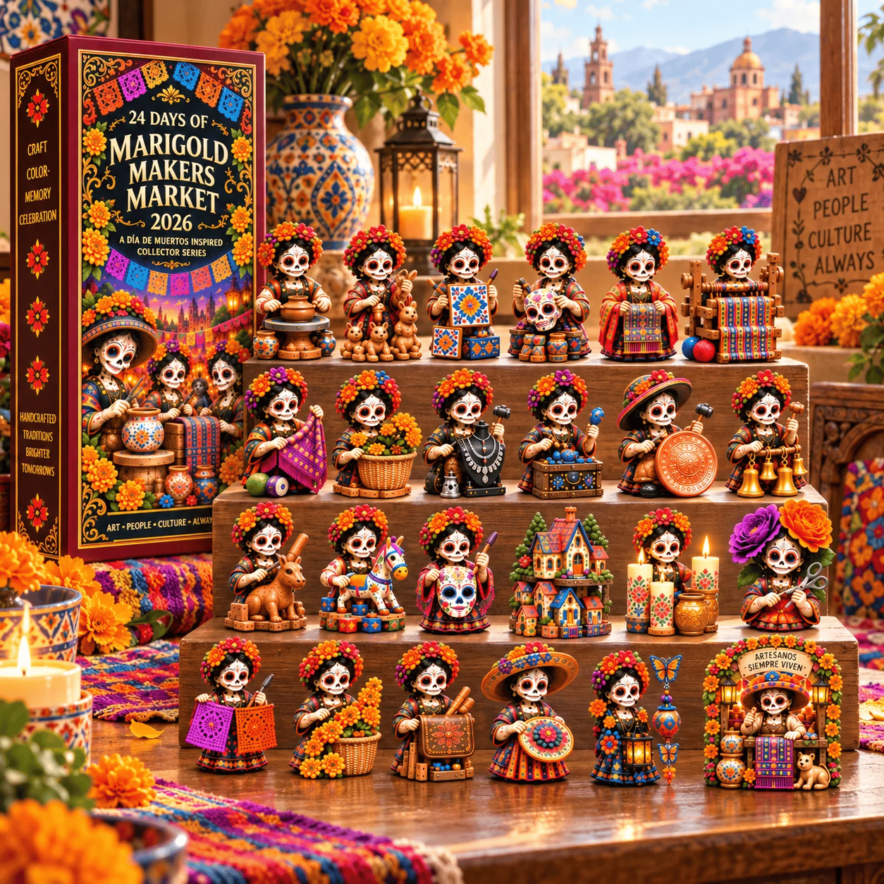 Día de Muertos Collector Advent Calendar – 24 Miniature Figurines