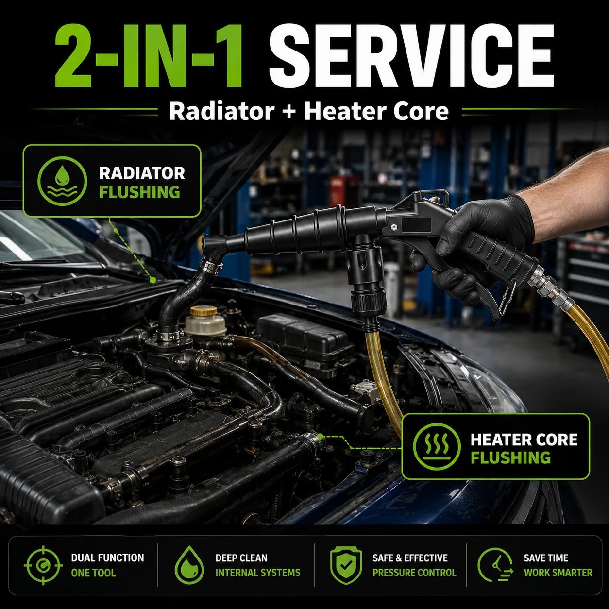 🚗High-Pressure Pulse Flush Gun Kit for Radiator Cleaning