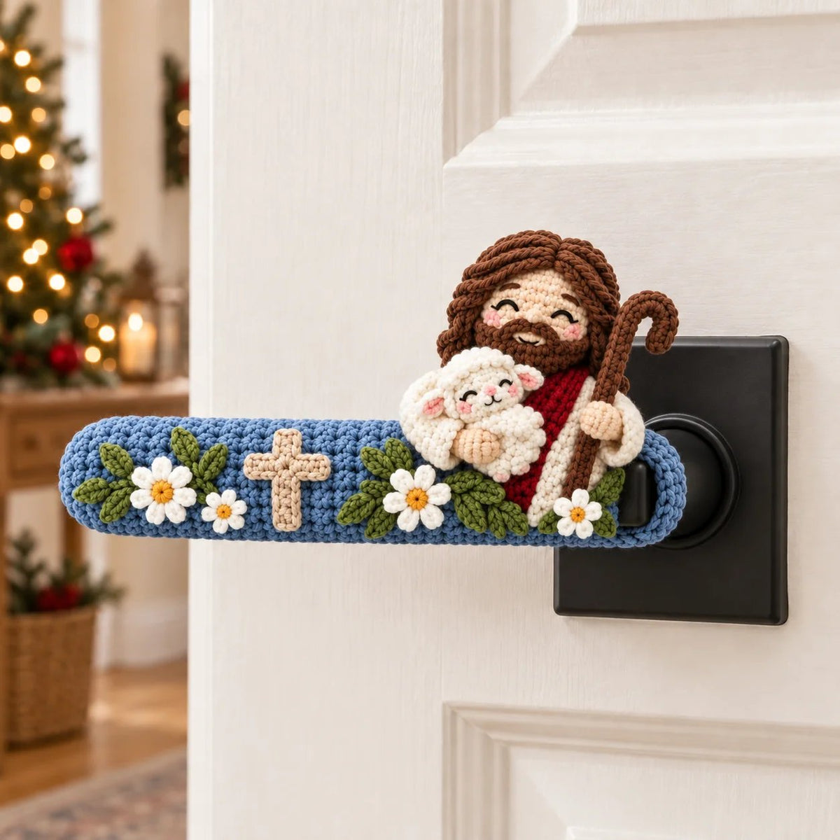 Divine Details: Hand-Crocheted Faith & Blessing Door Handle Covers ✨